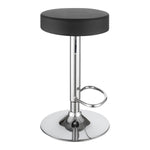 ZUN Black and Chrome Adjustable Hydraulic Bar Stool B062P149094