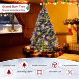 6ft Pre-Lit Christmas Tree - 55 Red Berries 55 Pine Cones, Changeable Lights & Easy Setup, Ideal 65193603