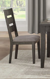Transitional Side Chairs 2pc Set Wood Frame Padded Seat Casual Look Neutral Toned Fabric B01143653