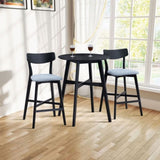 Wooden Bar Chairs Set of 2, Modern Soft Upholstered Kitchen Island Chairs, Counter Height Stool with W2582P197586