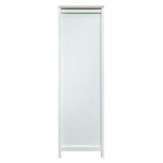 ZUN Bedroom Storage Wardrobe with Hanging Rods and 2 Drawers and Open Shelves,Sliding Door,White 56629304