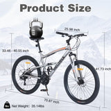 ZUN 26 inch Mountain Bike 21-Speed Dual Suspension Aluminum Alloy Frame For Men and Women's Bike W1019P179707