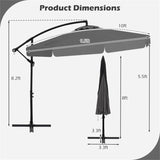 10 Feet Patio Cantilever Umbrella - Gray 86774964