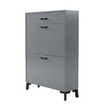 ZUN Shoe Storage Cabinet for Entryway, Free Standing Shoe Organizer with 2 Flip Drawers, Hidden Shoe W578124378