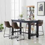 ZUN Bronco Antique Wood Finished Counter Height Dining Set: Table and Four Chairs, Brown T2574P194414