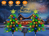 2Pack Solar Christmas Tree Lights 37.4in - 100 LED 4 Colors 8 Modes, IP44 Waterproof Outdoor Pathway 66699131