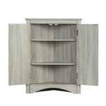 ZUN Oak Triangle Bathroom Storage Cabinet with Adjustable Shelves, Freestanding Floor Cabinet for Home 45261671