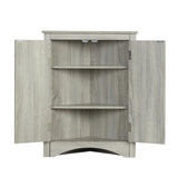 ZUN Oak Triangle Bathroom Storage Cabinet with Adjustable Shelves, Freestanding Floor Cabinet for Home 45261671