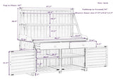 65inch Garden Potting Bench Table, Fir Wood Workstation with Storage 65666221
