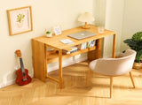 Bamboo Folding Desk, Space-Saving Computer Desk for Small Spaces, Foldable Study Table for Bedroom, 40986304