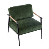 27.56" Modern Accent Chair with Plush Cushions, Minimalist Metal Frame, and Wooden Armrest Design N767P215306G