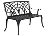 38in Outdoor Orchid Back Aluminum Bench Black 43199570