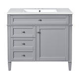 36'' Bathroom Vanity with Top Sink, Modern Bathroom Storage Cabinet with 2 Drawers and a Tip-out N710P230246E