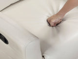 Contemporary Beige Double Reclining Sofa with Side Pocket 1pc Faux Leather Upholstery Plywood Living B011P501148