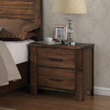 Wooden Nightstand with 2 Drawers in Oak Finish B016P252981