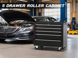 5-Drawer Rolling Tool Chest w/Lock & Key, Tool Storage Cabinet with Wheels, Top Cushion & Drawer 34794429