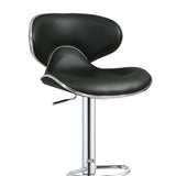 ZUN Black and Chrome Adjustable Bar Stool B062P153499