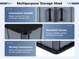 23.5 Cu.ft Outdoor Storage Shed with Lockable Door, PP HDPE Horizontal Garden Tool Cabinet - Gray 97596536