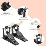 ZUN Wool Felt Hammer Double Drum Pedal Professional Double Bass Drum Pedal Black 75386905