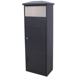 ZUN Large Package Delivery Parcel Mail Drop Box for Porch, Floor Lockable Drop Slot Mail Box with Parcel W465P188059