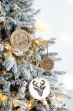 6" x 6" Wooden Hanging Circle With Snowflake Cut, Decorative Hanging Christmas Tree Ornaments for W2078P247900