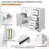 36" Luxury Elegant Bathroom Vanity with Ceramic Sink, Soft Closing Doors, 4 Durable Smooth N729P257284K