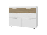 Golva Dresser with Tilt-Out Drawers and Lower Cabinet Storage, White / Natural Oak B097P474284
