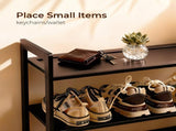 6-layer flat bamboo shoe rack, 68*25*89cm, coffee color 30964611