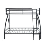 Black Metal Frame Twin/Full Bunk Bed, Youth Bed, Youth Bedroom Furniture, Easy Assembly B011P248590