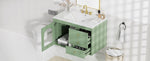 ZUN 30x18x19.6 Inches Elegant Floating Bathroom Vanity Sink and Cabinet Combo - 1 Door and 2 Drawers WF323082AAF