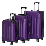 3-in-1 Portable ABS Trolley Case 20" / 24" / 28" Purple 19658160