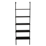 ZUN 5-Shelf Wood Ladder Bookcase with Metal Frame, Industrial 5-Tier Modern Ladder Shelf Wood 64446382