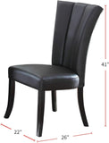 ZUN Black Faux Leather Upholstered Lines back Set of 2pc Chairs Dining Room Wide Flair back Chair HSESF00F1591