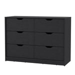 ZUN Basilea 4 Drawers Double Dresser with 2 pull down Cabinets Black B200P239598