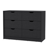 ZUN Basilea 4 Drawers Double Dresser with 2 pull down Cabinets Black B200P239598