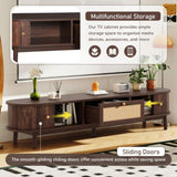 Modern Design TV Stand for 75" TVs, Media Console TV Cabinet with Rattan-Front Drawer for Living N710P257609P