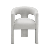 Modern Luxury Dining Furniture Elegant Side Chairs Set of 2 Light Gray Soft Boucle Fabric Plush B011P355864