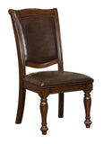 ZUN Glorious Classic Traditional Dining Chairs Cherry Solid wood Leatherette Seat Set of 2pc Side Chairs B011115494