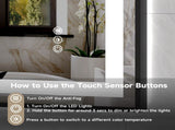 24x36" Black Tempered Mirror Dual LED Light Strips Front and Back LightingUnable ship on weekends, 74247662