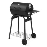Charcoal Grills Outdoor BBQ Grill, Barrel Charcoal Grill with Side Table and Wheels, for Outdoor 49876379