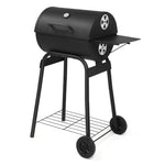 ZUN Charcoal Grills Outdoor BBQ Grill, Barrel Charcoal Grill with Side Table and Wheels, for Outdoor 49876379