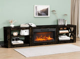 70 inch black gold oak double-sided cross fireplace cabinet 177.8 * 34.5 * 60cm 23 inch fireplace 86824001
