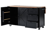 54.5" Farmhouse Kitchen Island with Power Outlet, Kitchen Storage Island with Internal Storage Rack, 86328888