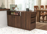 Kitchen Sideboard, Small Countertop Organizer, Tabletop Cabinet with 2 Glass Sliding Door,3 Side W331P289098