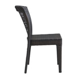 Outdoor Dining Chairs Set of 2, Stackable Chairs with UV-Resistant PE Rattan and Steel Frame, for N779P227340B