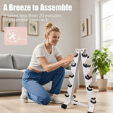 6-10 Pair Iron and Rubber Dumbbell Set 5-15 lbs Hand Free Weight for Strength Hex Coated Encased T3772P356554