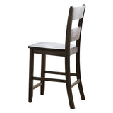 Distressed Walnut Counter Height Chair with Ladder Back B062P209259