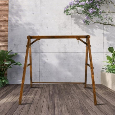 ZUN 188*135*170cm 600lbs Fir Suitable For 4ft Swing Chair Wood Swing Frame Carbonized Color 77087585