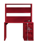 ZUN Red 1-Door Writing Desk with Hutch B062P215482