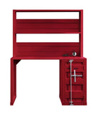 ZUN Red 1-Door Writing Desk with Hutch B062P215482